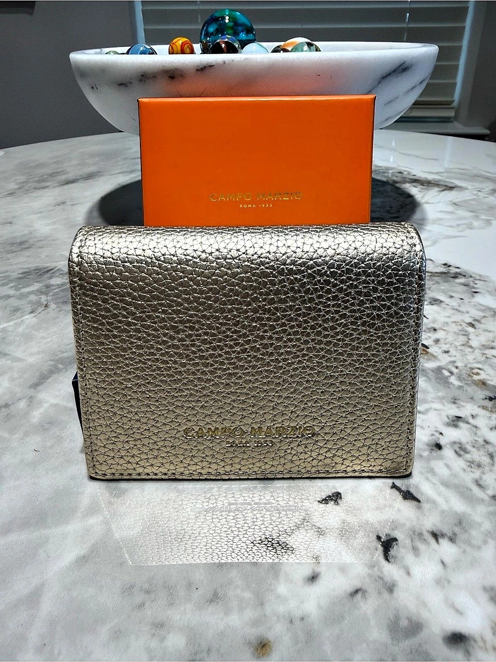 Campo Marzio Leather Wallet in Gold Like New
